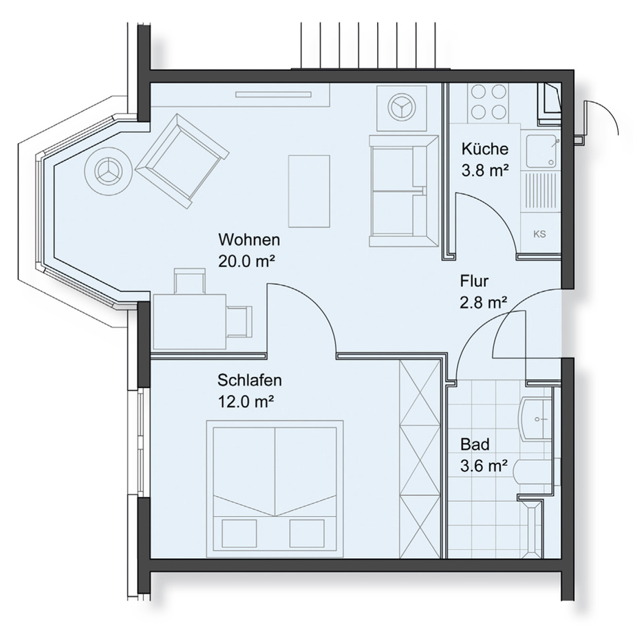 Kleine 2 Zimmer Wohnung